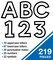 Carson Dellosa 219-Piece White with Black Trim Cutout Letters, 4" Upper and Lowercase Alphabet, Numbers, Punctuation, and Symbols for Bulletin Board, Posterboard, Party, and Classroom Decor